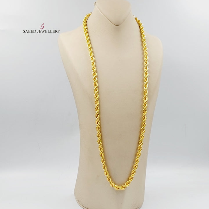 (8mm) Rope Chain 80cm Made Of 21K Yellow Gold by Saeed Jewelry-29920