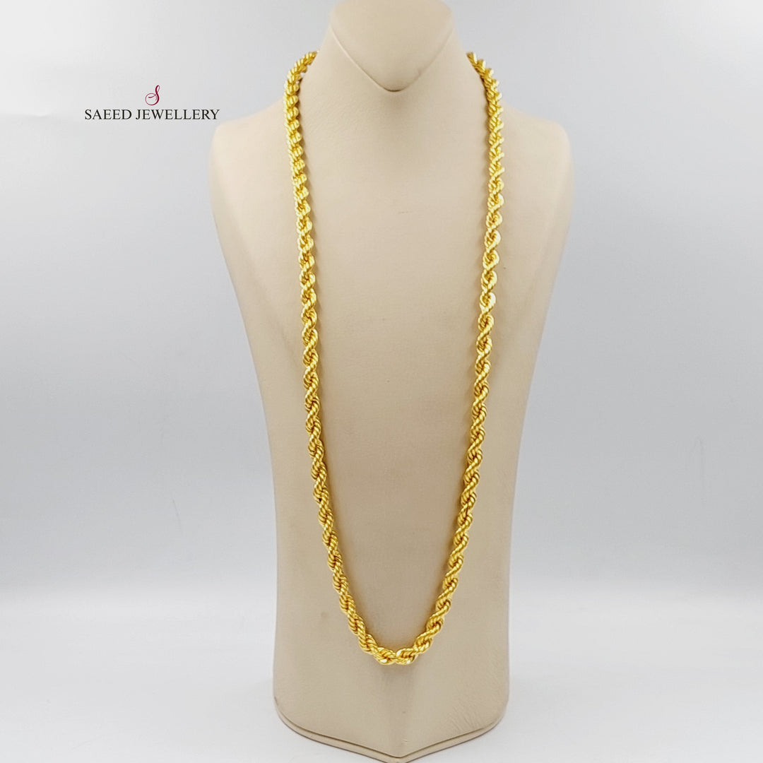 (8mm) Rope Chain 80cm Made Of 21K Yellow Gold by Saeed Jewelry-29920