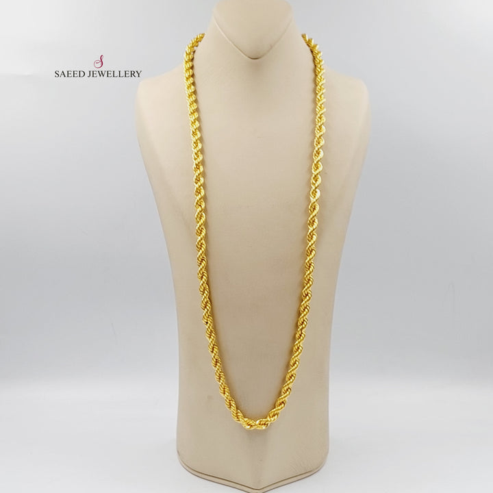 (8mm) Rope Chain 80cm Made Of 21K Yellow Gold by Saeed Jewelry-29920