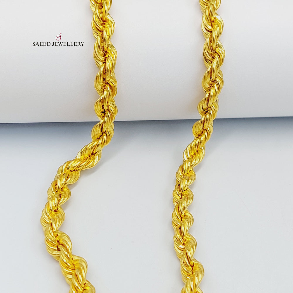 (8mm) Rope Chain Necklace Made of 21K Yellow Gold by Saeed Jewelry-30816