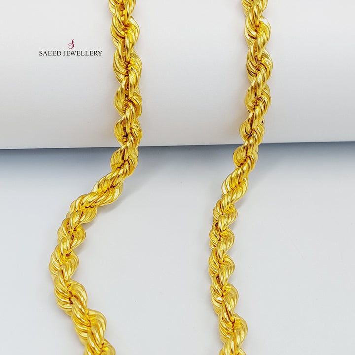 (8mm) Rope Chain Necklace Made of 21K Yellow Gold by Saeed Jewelry-30816