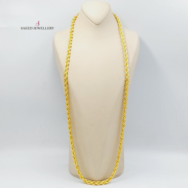 (8mm) Rope Chain Necklace Made of 21K Yellow Gold by Saeed Jewelry-30816