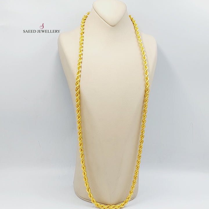 (8mm) Rope Chain Necklace Made of 21K Yellow Gold by Saeed Jewelry-30816