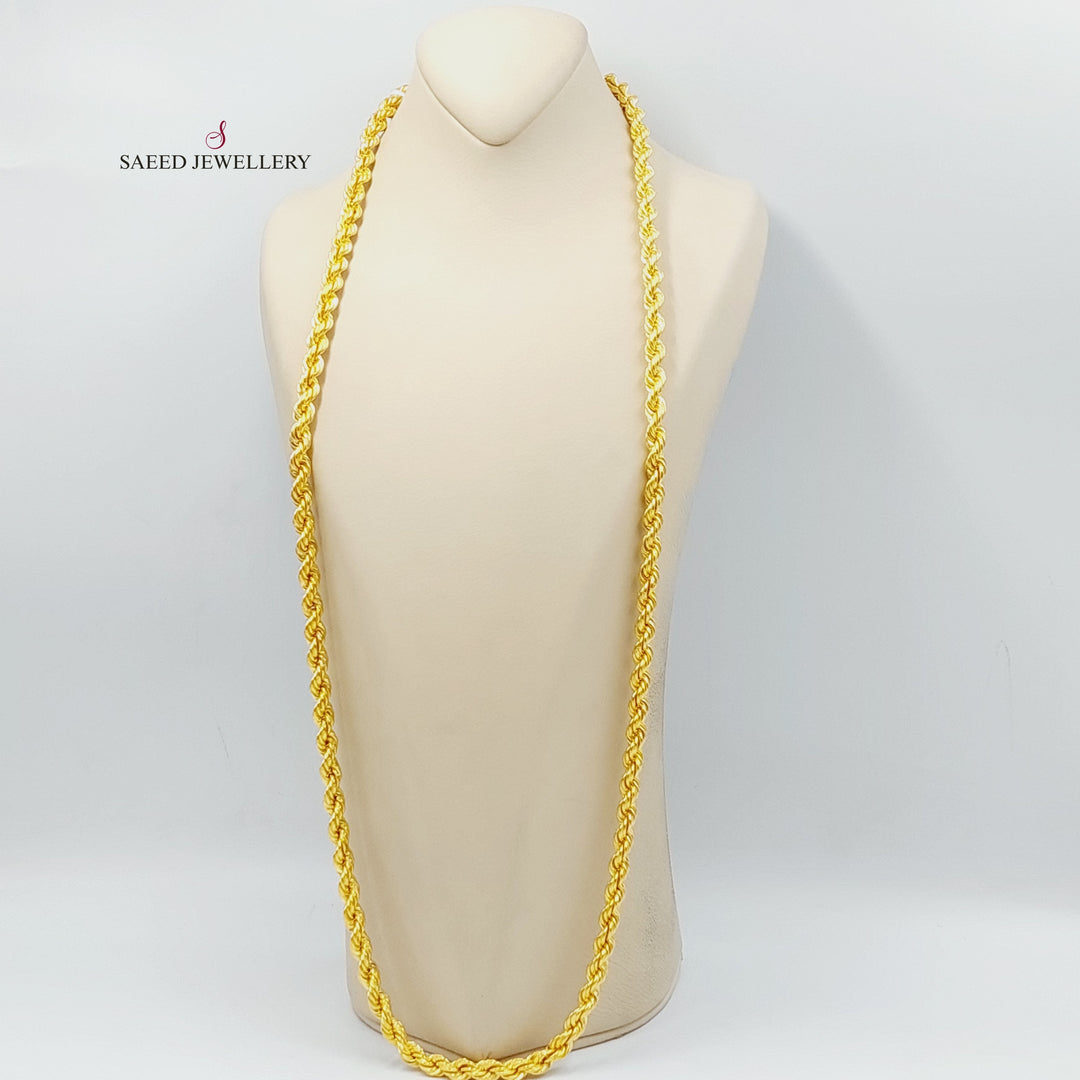 (8mm) Rope Chain Necklace Made of 21K Yellow Gold by Saeed Jewelry-30816