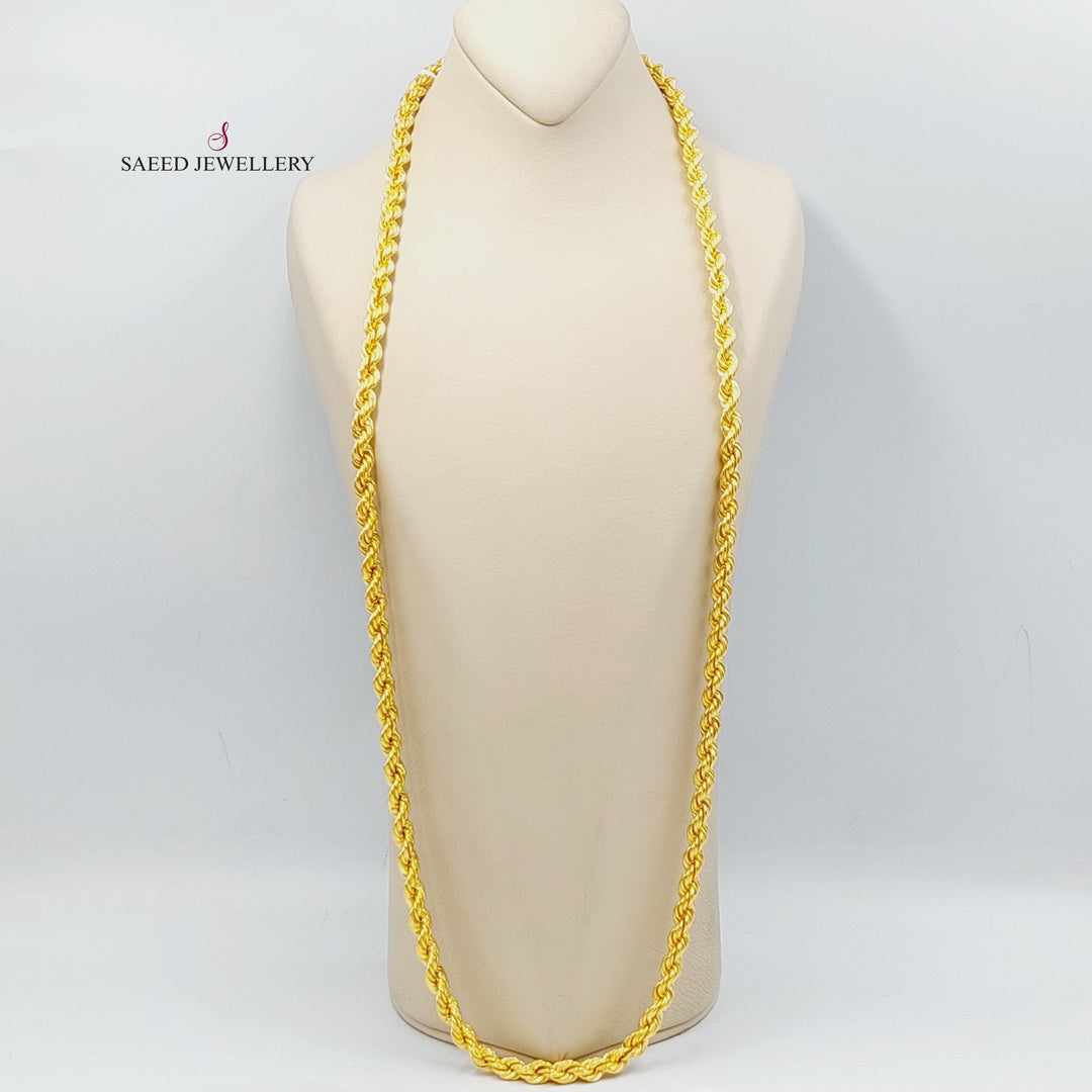 (8mm) Rope Chain Necklace Made of 21K Yellow Gold by Saeed Jewelry-30816