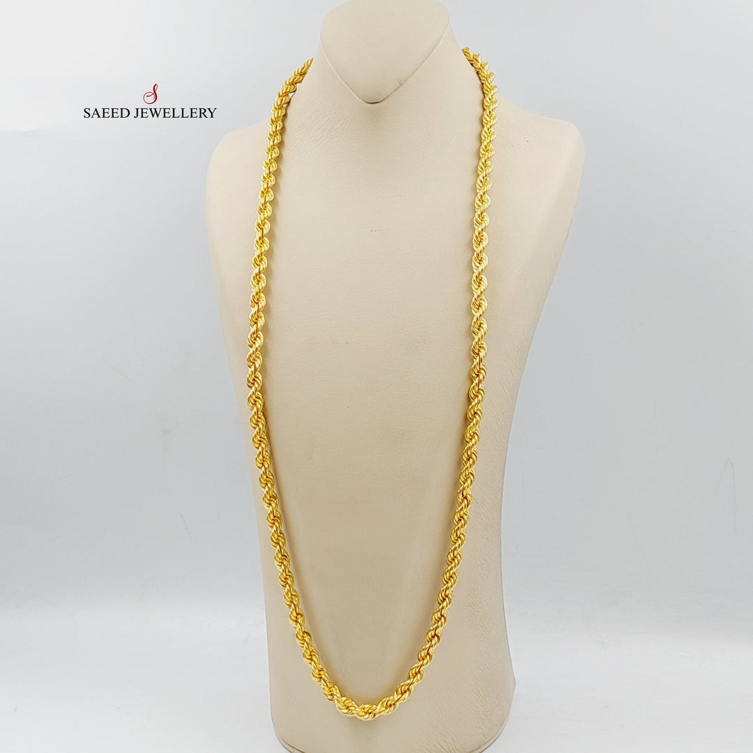 (8mm) Rope Necklace  Made Of 21K Yellow Gold by Saeed Jewelry-29313