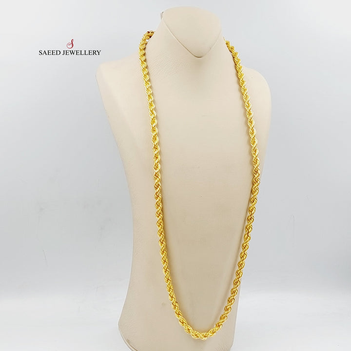 (8mm) Rope Necklace  Made Of 21K Yellow Gold by Saeed Jewelry-29313