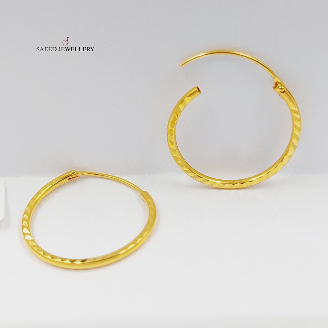 21K حلق ذبلة-مجوهرات الشيخ سعيد-Saeed Jewelry 