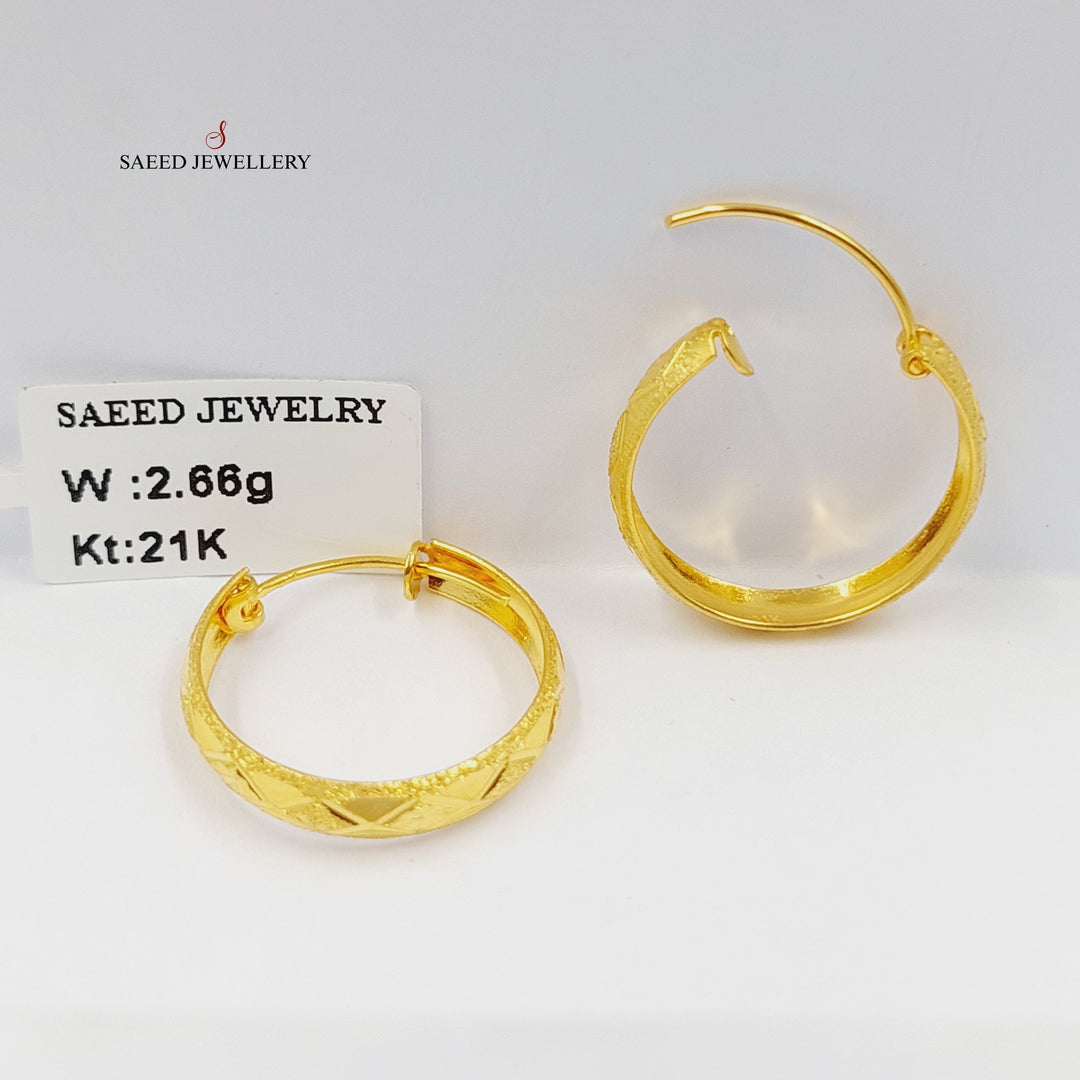 21K حلق ذبلة-مجوهرات الشيخ سعيد-Saeed Jewelry 