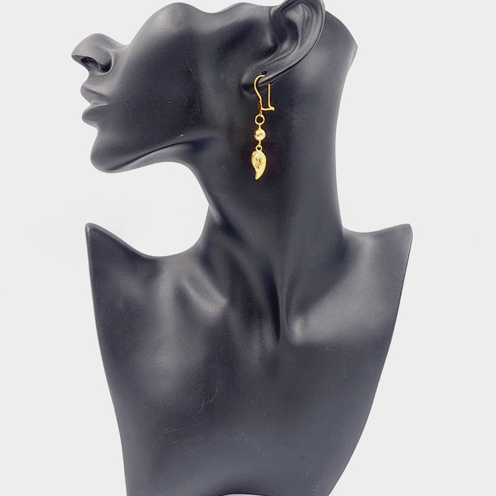 Almond Earrings  Made Of 21K Yellow Gold by Saeed Jewelry-28735