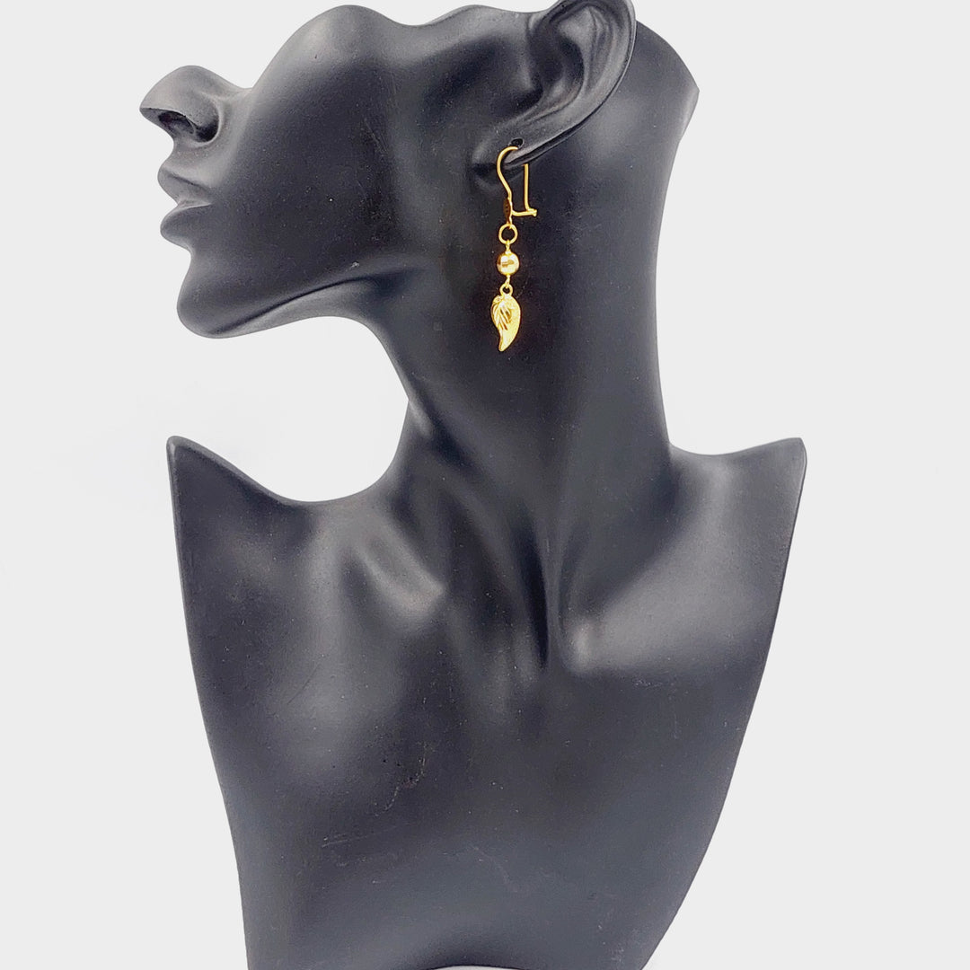 Almond Earrings  Made Of 21K Yellow Gold by Saeed Jewelry-28735