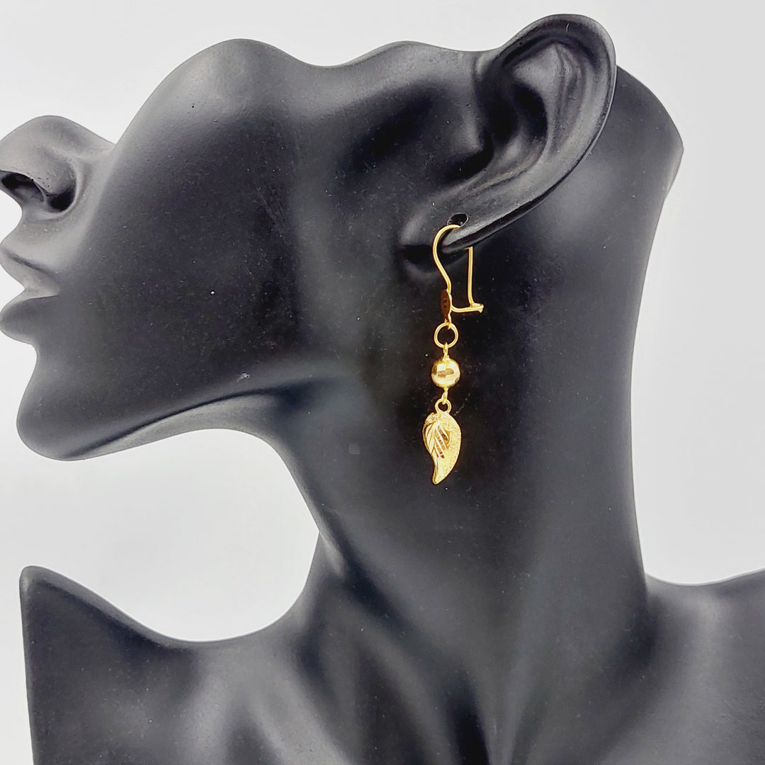 Almond Earrings  Made Of 21K Yellow Gold by Saeed Jewelry-28735