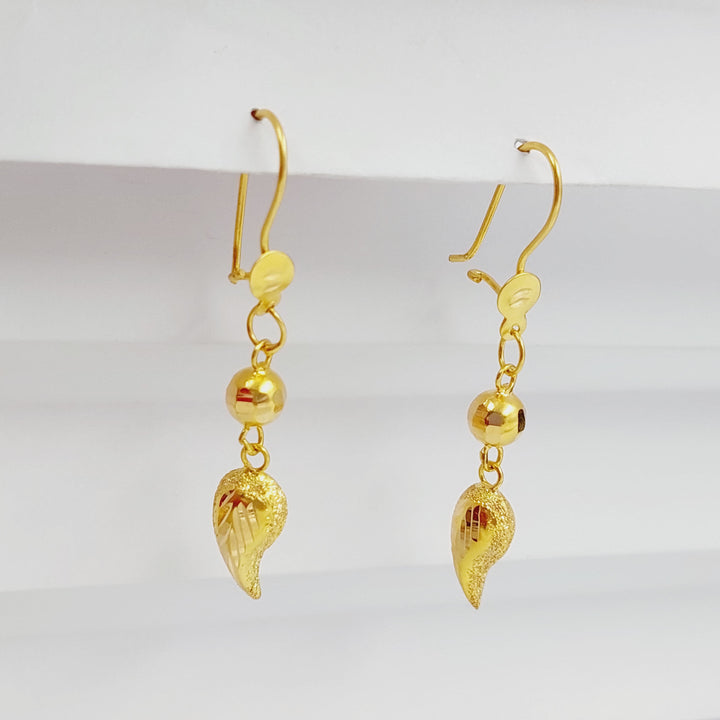 Almond Earrings  Made Of 21K Yellow Gold by Saeed Jewelry-28735