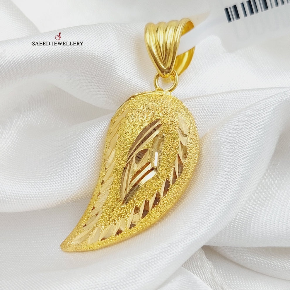 Almond Pendant Made Of 21K Yellow Gold by Saeed Jewelry-28284