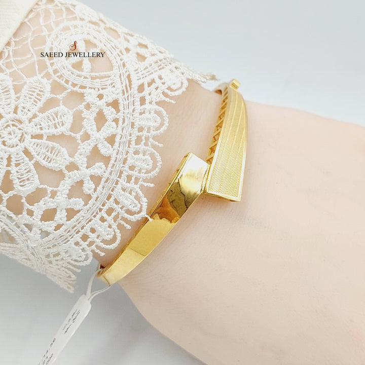 Antiqued Belt Bracelet Made Of 21K Yellow Gold by Saeed Jewelry-28052