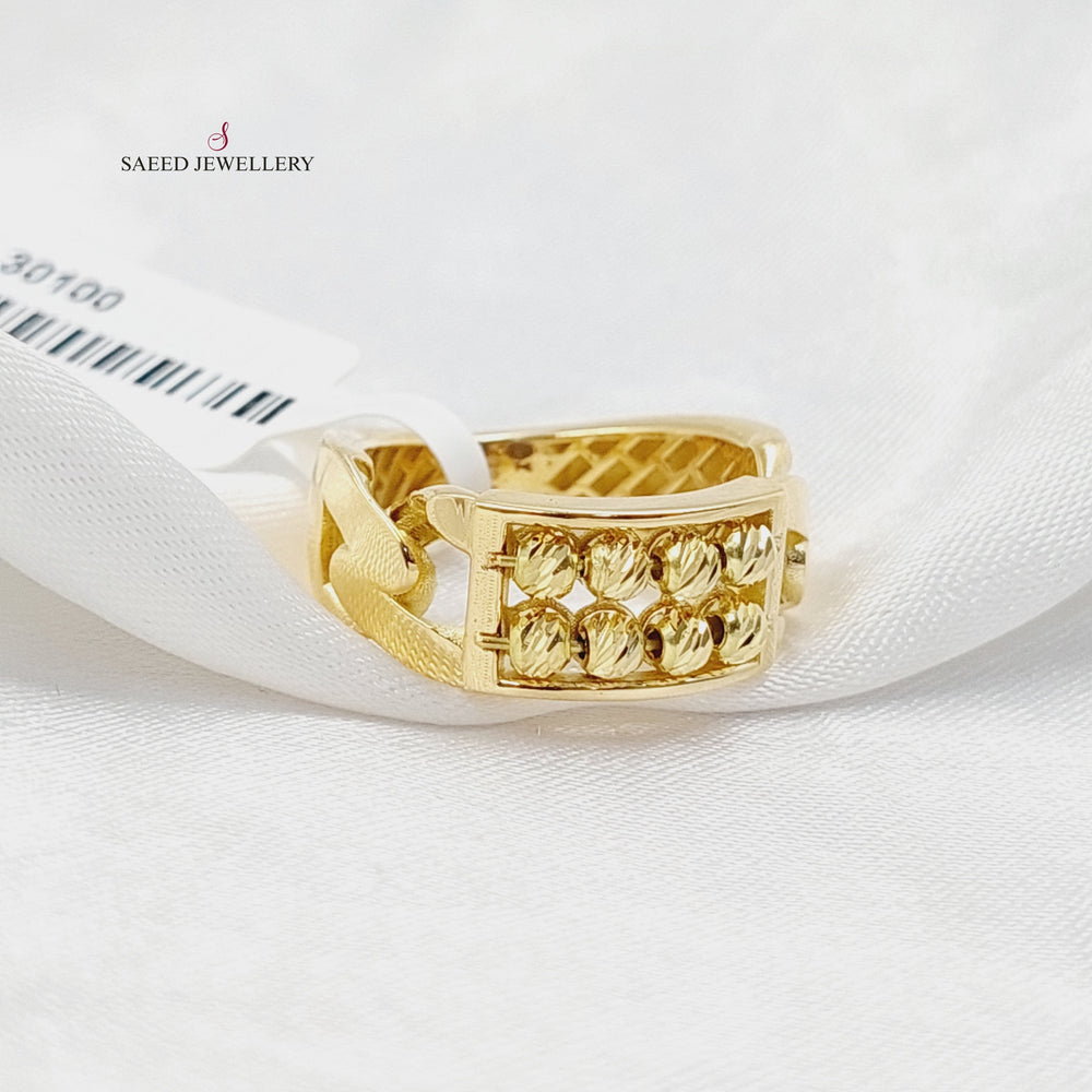 Balls Cuban Links Ring  Made Of 18K Yellow Gold by Saeed Jewelry-30100