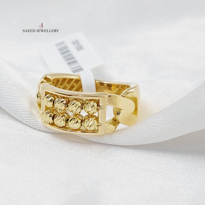 Balls Cuban Links Ring  Made Of 18K Yellow Gold by Saeed Jewelry-30100