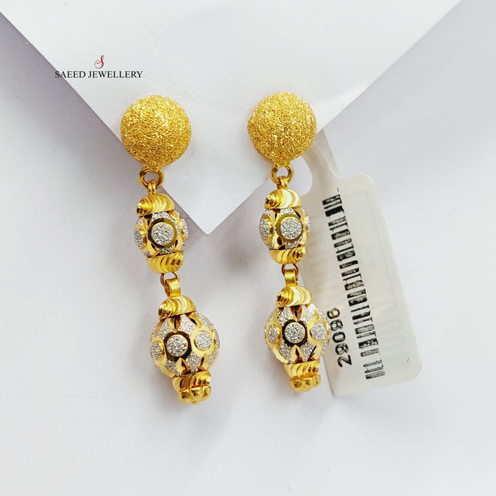 Balls Earrings  Made Of 21K Colored Gold by Saeed Jewelry-29096