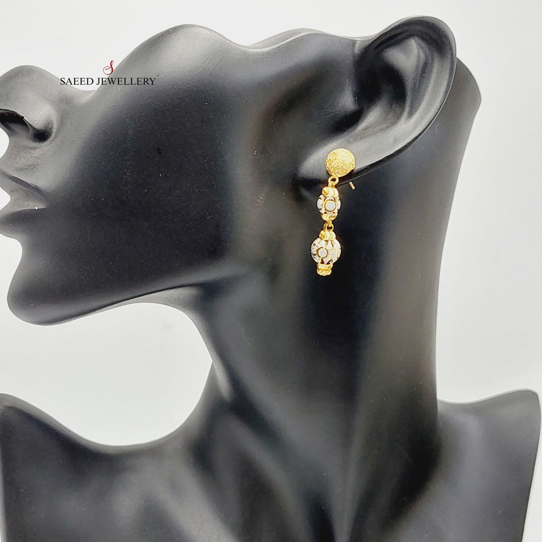 Balls Earrings  Made Of 21K Colored Gold by Saeed Jewelry-29096