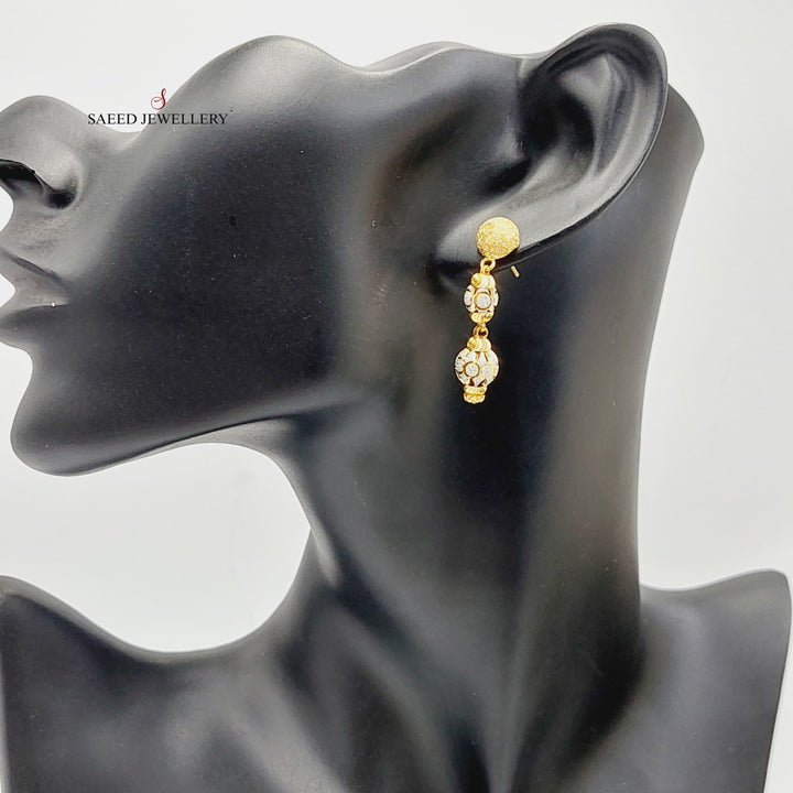 Balls Earrings  Made Of 21K Colored Gold by Saeed Jewelry-29096