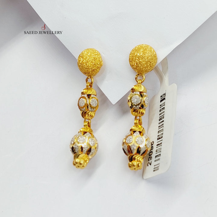 Balls Earrings  Made Of 21K Colored Gold by Saeed Jewelry-29096