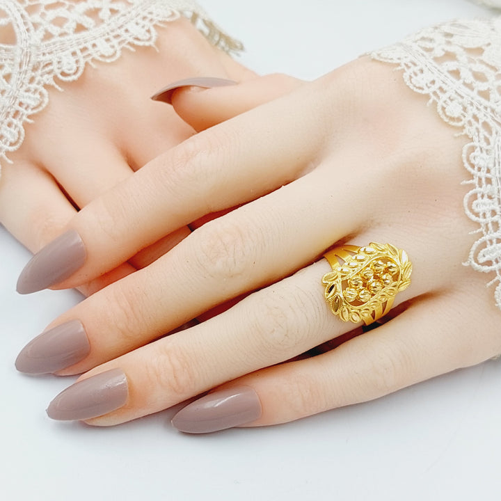 Balls Leaf Ring  Made Of 21K Yellow Gold by Saeed Jewelry-29850