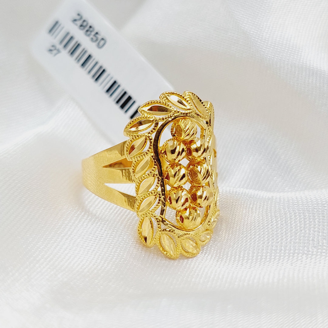 Balls Leaf Ring  Made Of 21K Yellow Gold by Saeed Jewelry-29850
