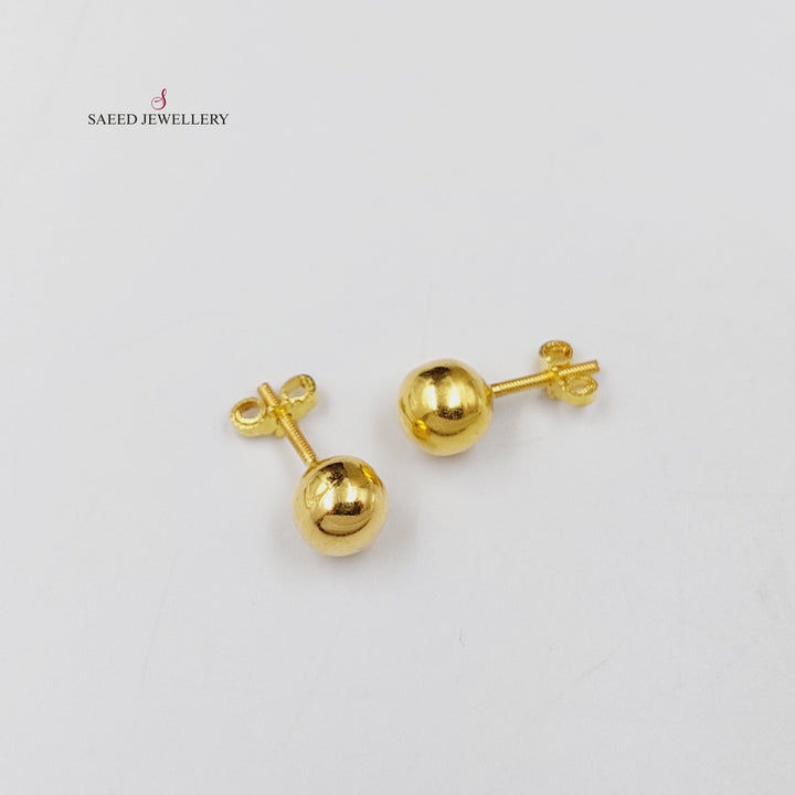 Balls Screw Earrings  Made Of 18K Yellow Gold by Saeed Jewelry-30542