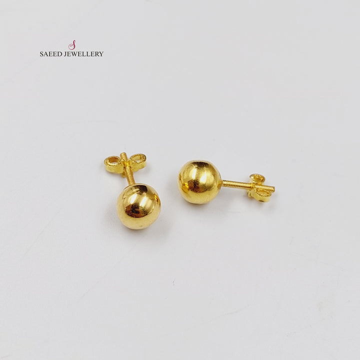 Balls Screw Earrings  Made Of 18K Yellow Gold by Saeed Jewelry-30543