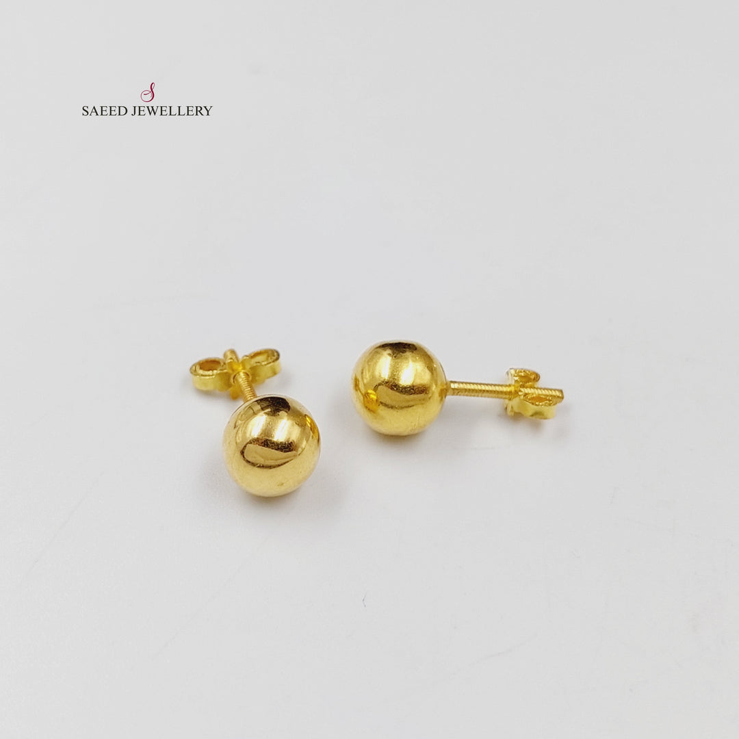 Balls Screw Earrings  Made Of 18K Yellow Gold by Saeed Jewelry-30543