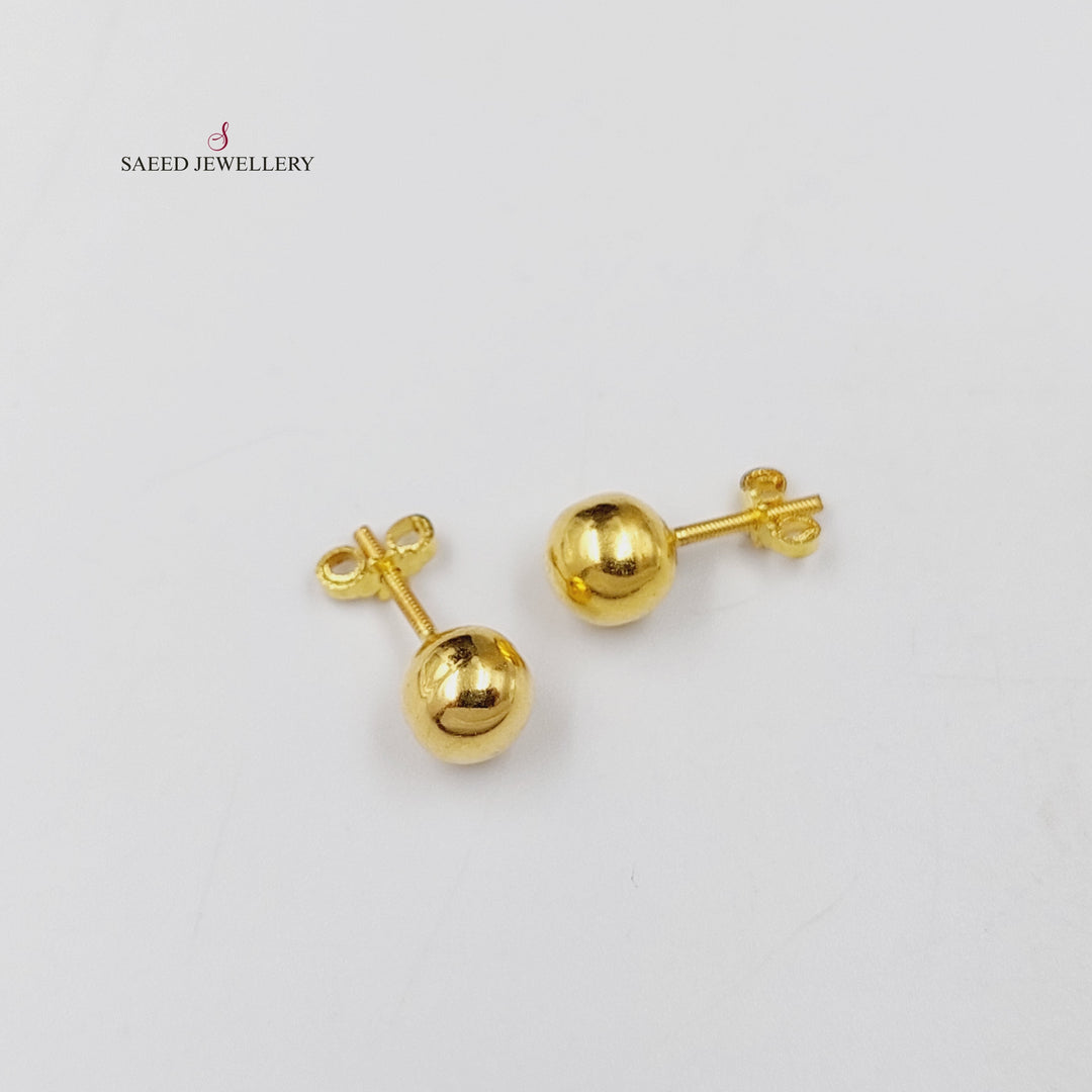 Balls Screw Earrings  Made Of 18K Yellow Gold by Saeed Jewelry-30543