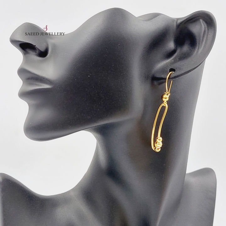 Balls Shankle Earrings  Made Of 21K Yellow Gold by Saeed Jewelry-29747