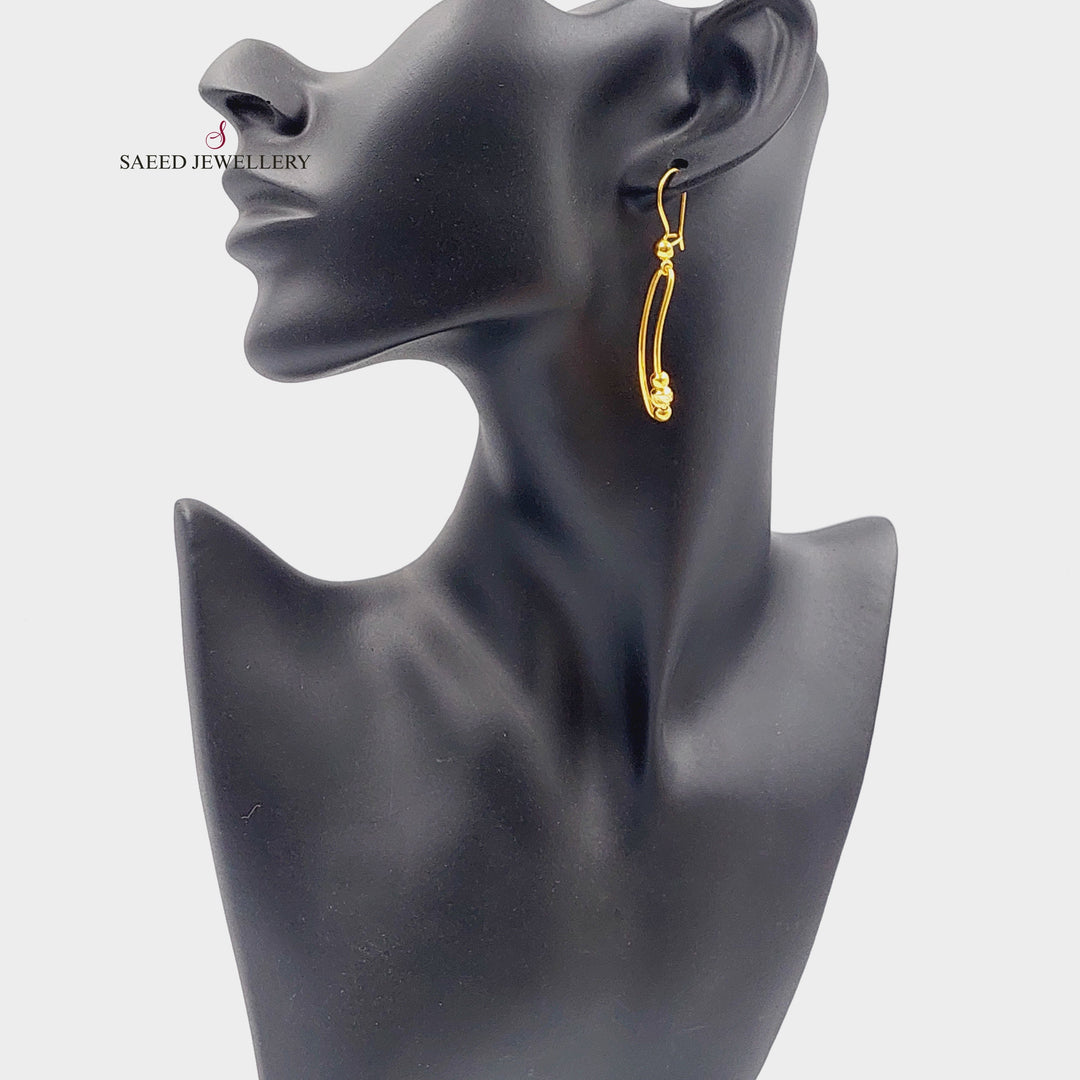 Balls Shankle Earrings  Made Of 21K Yellow Gold by Saeed Jewelry-29747