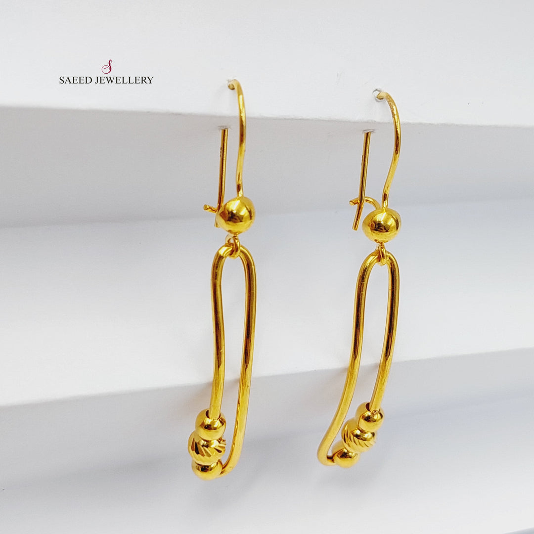 Balls Shankle Earrings  Made Of 21K Yellow Gold by Saeed Jewelry-29747