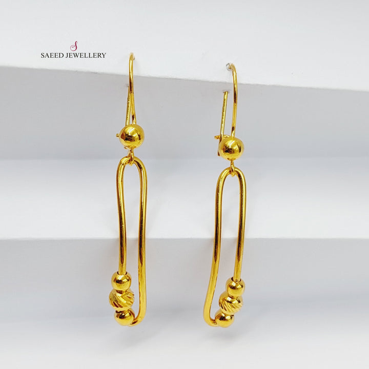 Balls Shankle Earrings  Made Of 21K Yellow Gold by Saeed Jewelry-29747