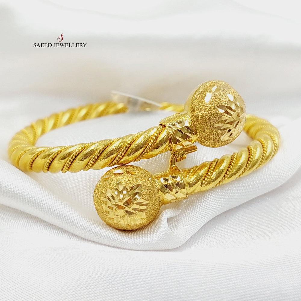 Balls Twisted Bracelet  Made Of 21K Yellow Gold by Saeed Jewelry-28945