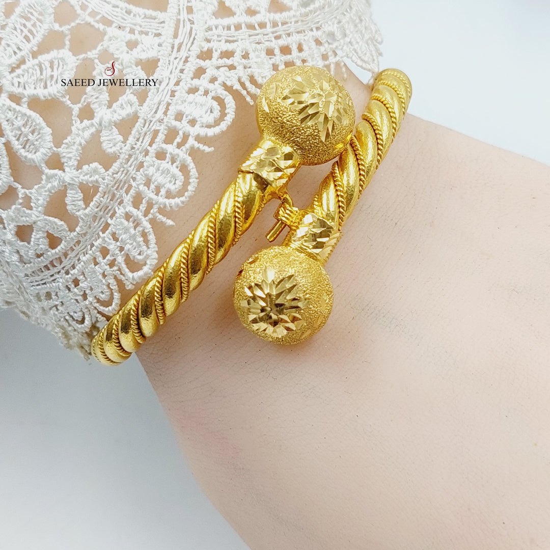Balls Twisted Bracelet  Made Of 21K Yellow Gold by Saeed Jewelry-28945