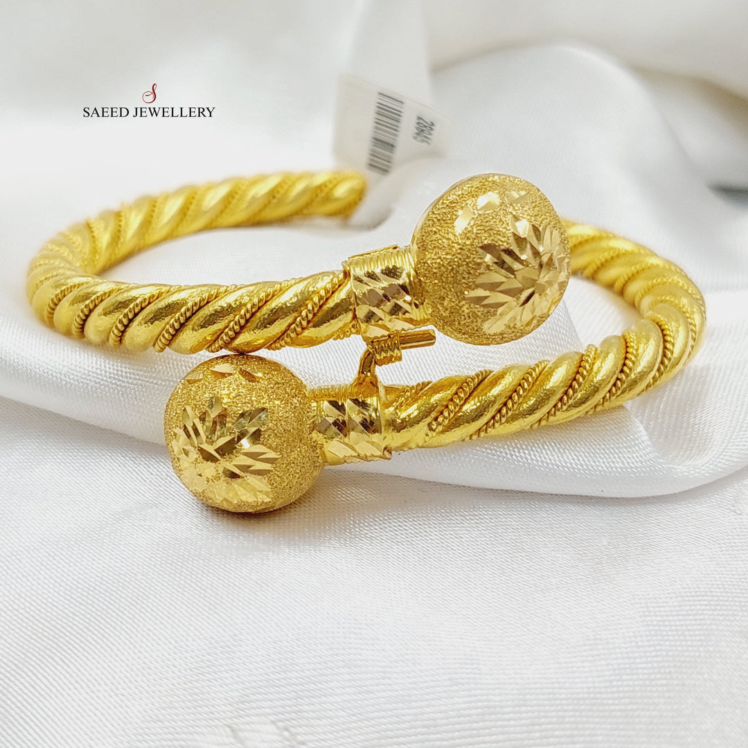 Balls Twisted Bracelet  Made Of 21K Yellow Gold by Saeed Jewelry-28945
