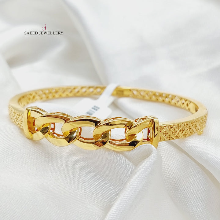 Bar Bangle Bracelet  Made Of 21K Yellow Gold by Saeed Jewelry-29935