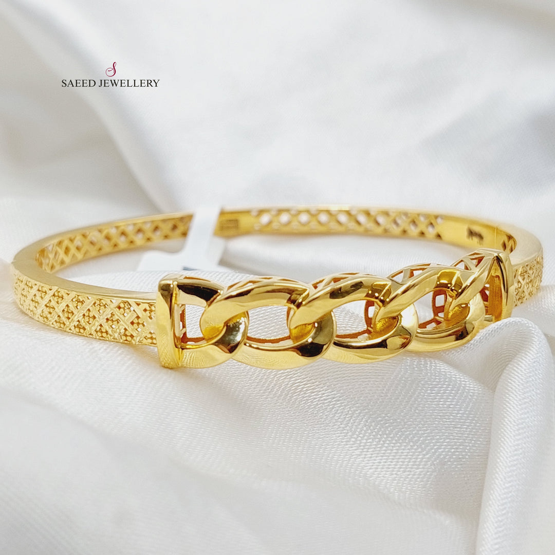 Bar Bangle Bracelet  Made Of 21K Yellow Gold by Saeed Jewelry-29935