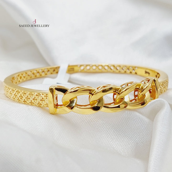 Bar Bangle Bracelet  Made Of 21K Yellow Gold by Saeed Jewelry-29935