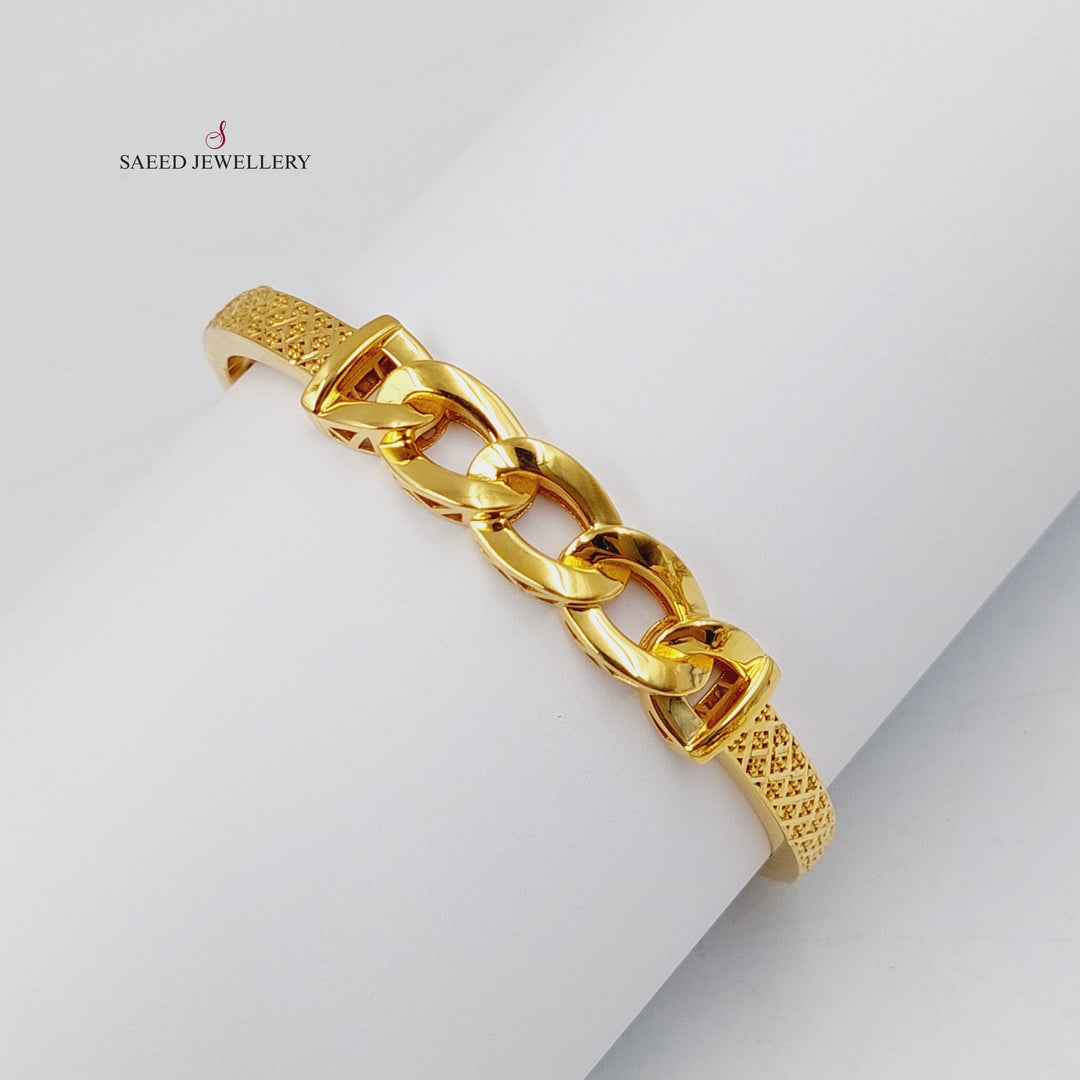 Bar Bangle Bracelet  Made Of 21K Yellow Gold by Saeed Jewelry-29935