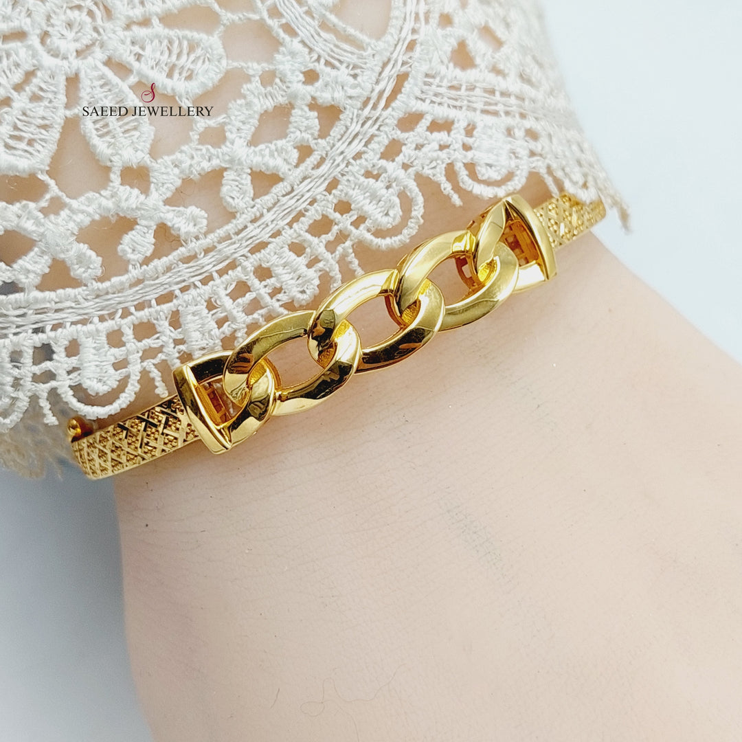 Bar Bangle Bracelet  Made Of 21K Yellow Gold by Saeed Jewelry-29935