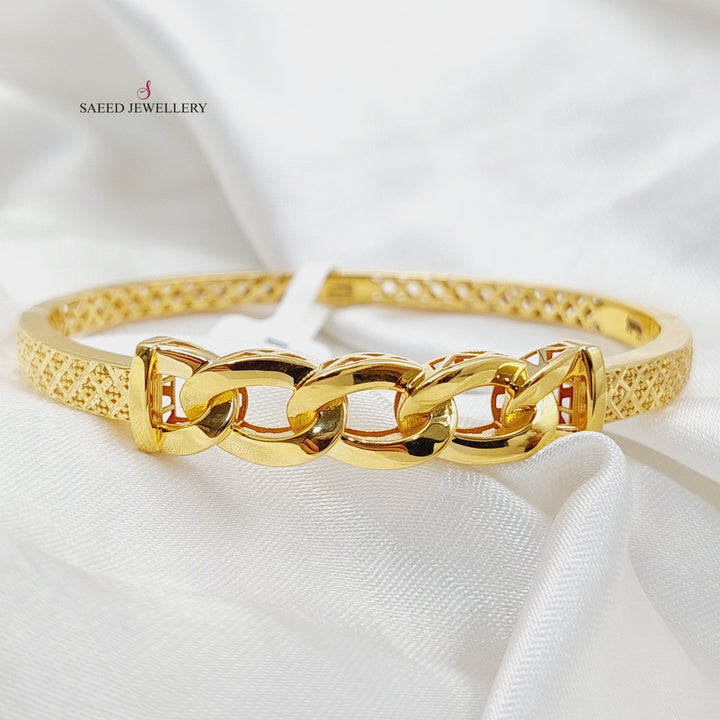 Bar Bangle Bracelet  Made Of 21K Yellow Gold by Saeed Jewelry-29935