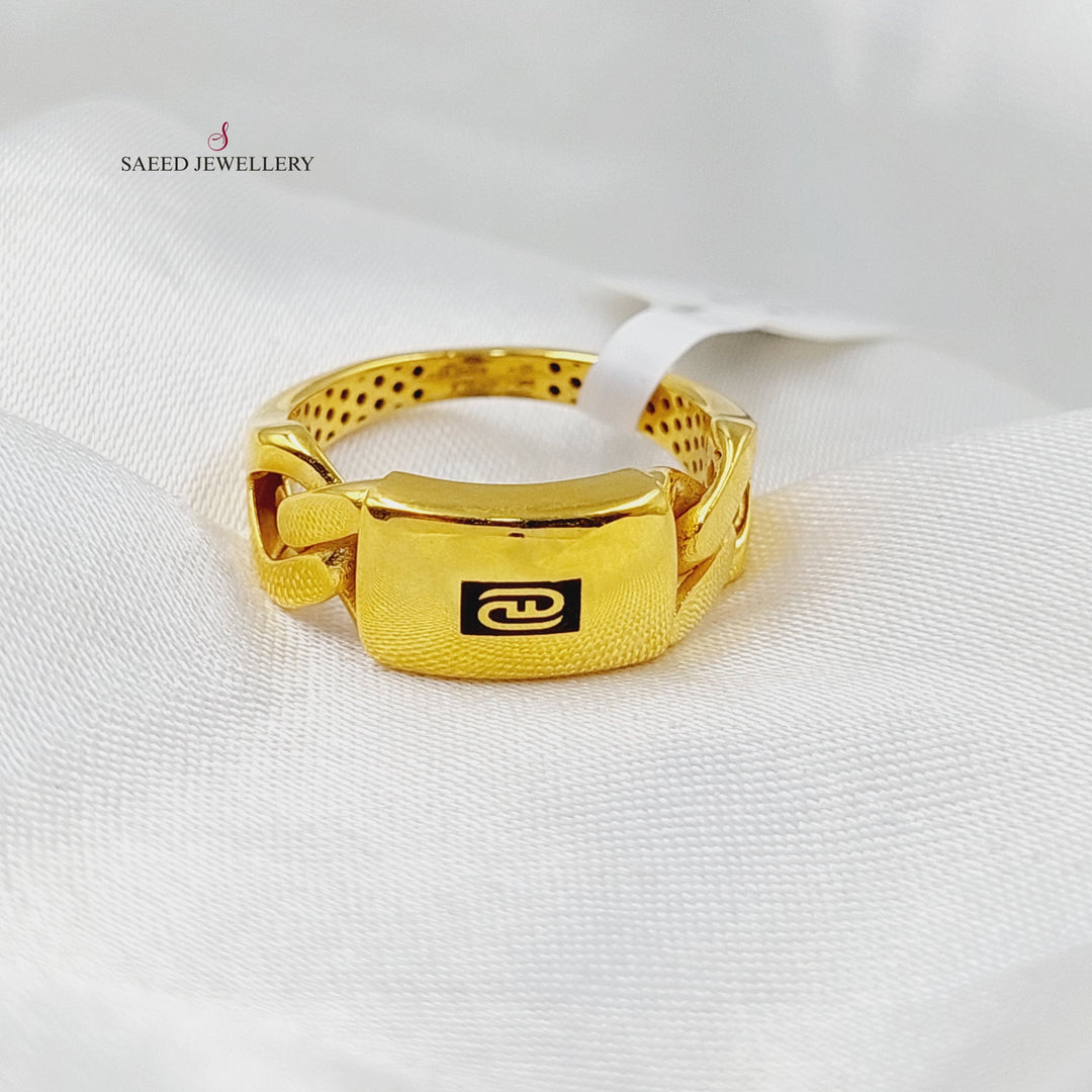 Bar Ring  Made Of 21K Yellow Gold by Saeed Jewelry-29785