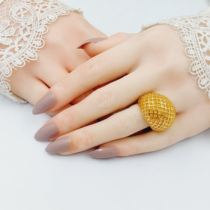 Beehive Kuwaiti Ring  Made Of 21K Yellow Gold by Saeed Jewelry-30491