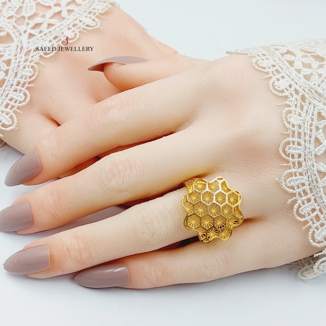 Beehive Ring  Made Of 21K Yellow Gold by Saeed Jewelry-29945