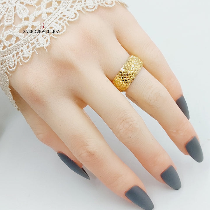 Beehive Wedding Ring Made Of 21K Yellow Gold by Saeed Jewelry-27990