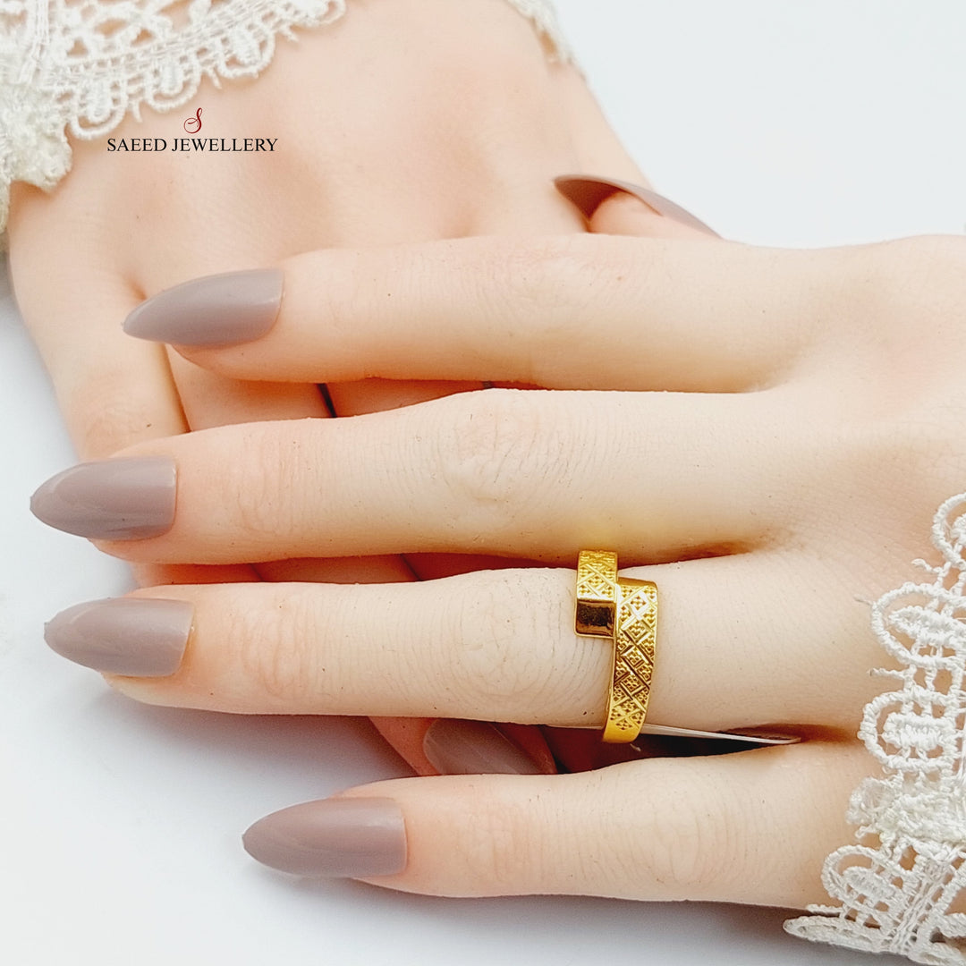 Belt Ring  Made Of 21K Yellow Gold by Saeed Jewelry-29154