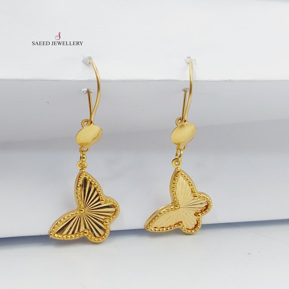 Butterfly Earrings  Made Of 21K Yellow Gold by Saeed Jewelry-30346